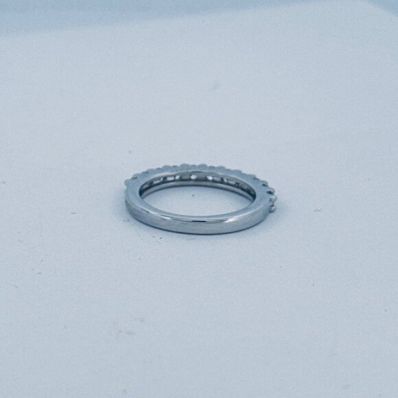 Estate SUN Designer Sterling Silver 925 9-Stone CZ Band Ring Size 6, 2.6g - Picture 4 of 12